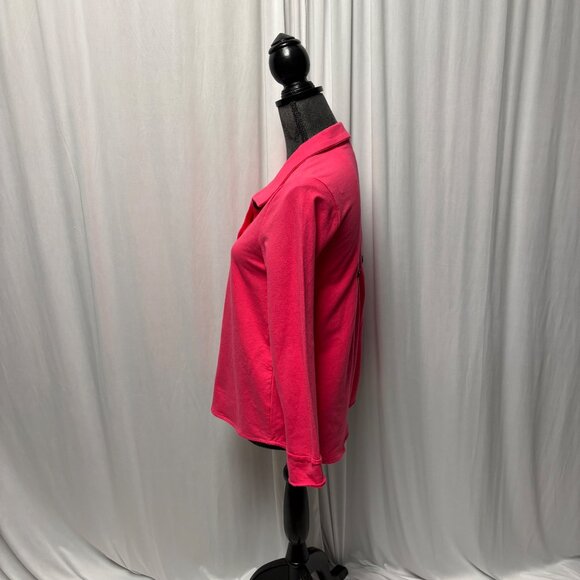 Lula-B Hot Pink Button-Up Shirt Womens Size Small Back Button Detail Casual Top - Picture 3 of 8